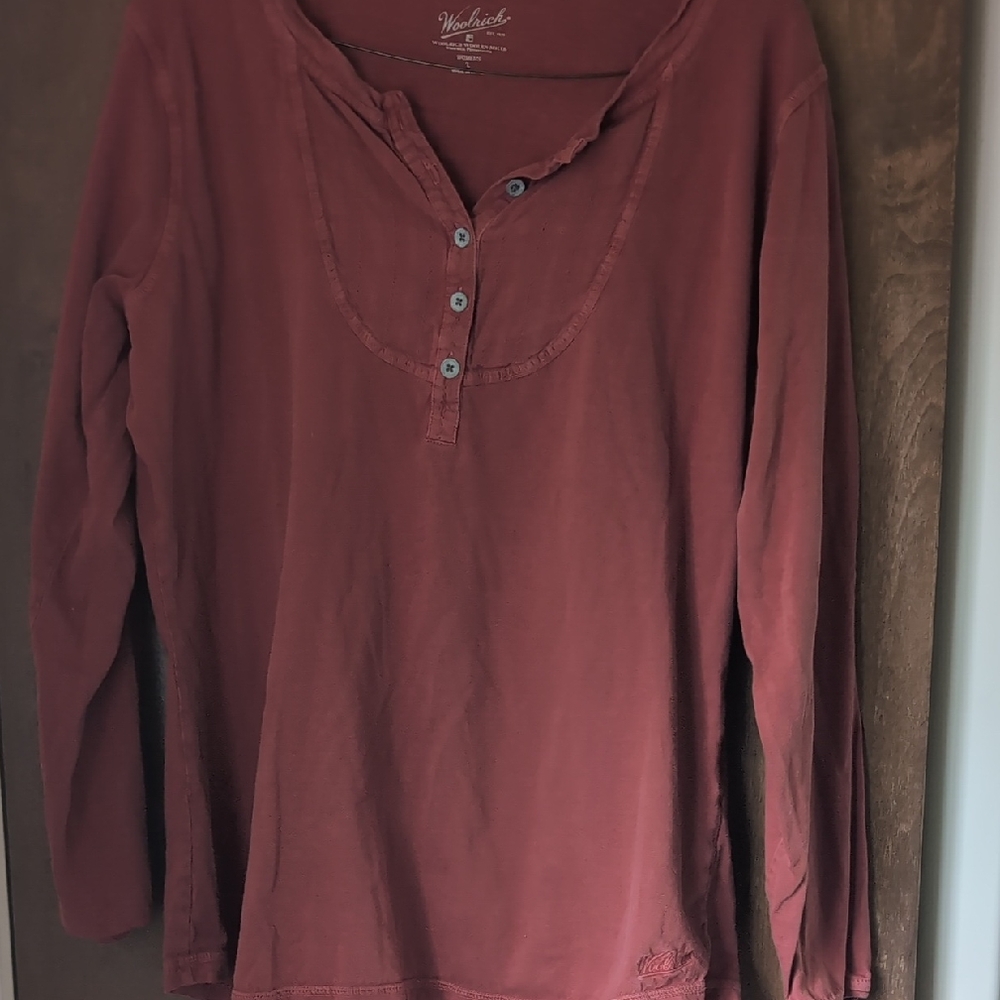 Woolrich Brick Red Long Sleeve Tee